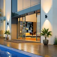 Molto Luce LED-wandlamp buiten Foris, zwart, Aluminium, Modern, LED wandlamp buiten