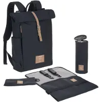Lassig Luiertas Rolltop Backpack rugzak incl verschoningsmatje - nacht blauw