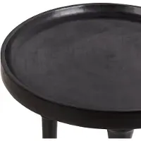 Beliani LEETON - Bijzettafel - Zwart - 52 x 52 cm - Mangohout