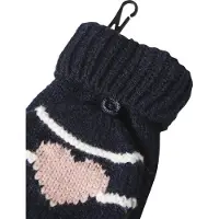 Vertbaudet Meisjesmuts + snood + wanten/handschoenen met strepen/hartje marineblauw