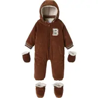 Vertbaudet Babypakje in ribfluweel met afneembare voetjes en wantjes beige