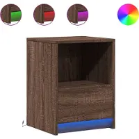 vidaXL Nachtkastjes met LED 2 st bewerkt hout bruin eikenkleur