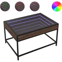 vidaXL Salontafel met Infinity LED 70x50x41 cm bruin eikenkleurig