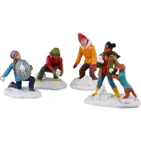 Lemax Vail Village Kerstdorpminiatuur Snowball Battles (sneeuwbalgevecht) 17,2 X 3,4 X 5,8 Cm 4-delig