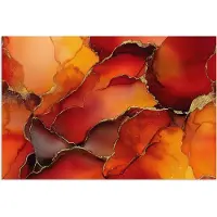 PosterMonkey Poster 180x120 cm - Rood - Marmer - Goud - Herfst kleuren - Abstract - Posters - Kamer decoratie - Wanddecoratie woonkamer - Muurdecoratie slaapkamer XXL