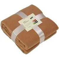 James & nicholson Fleece bankdeken/plaid - 15x - camel bruin - 130 x 170 cm - 240 grams - pluisvrij - wasbaar