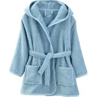 Vertbaudet Kinderbadjas met capuchon blauw lichtgrijs