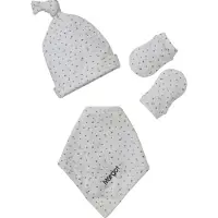 Vertbaudet Personaliseerbare gebreide babymuts + wanten + sjaal + tas voor babymeisjes met print ecru