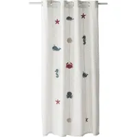 Vertbaudet Under the Ocean eyelet gordijnslinger met zeedieren wit