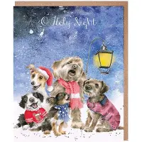 Wrendale Designs Wrendale Kerstkaarten Notepack - 8 stuks - 'O Holy Night' dog Card Pack - Christmas Cards - Kerstkaart