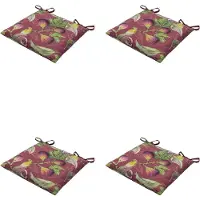 Madison - Zitkussen - Universeel - 4 stuks - 46 x 46 cm -Jasmijn Bordeaux - Tuin - Outdoor