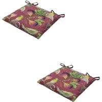 Madison - Zitkussen - Universeel - 2 stuks - 46 x 46 cm -Jasmijn Bordeaux - Tuin - Outdoor