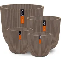 Capi Europe - Cadeauset Pot bol Groove 'made with' warm taupe - Warm taupe - Bloempotten voor binnen en buiten - Capi ‘Made with’ - Gemaakt van gerecycled materiaal - Levenslang garantie - Cadeauset