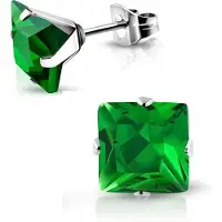 Montebello Oorbellen Avira Green - 316L Staal - ∅6mm
