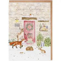 Wrendale Designs Wrendale Kerstkaarten Notepack - 8 stuks 'Christmas Cottage' Woodland Animal Christmas Card Pack