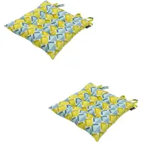 Madison - Zitkussen - Universeel - 2 stuks - 46 x 46 cm - Siem Yellow - Tuin - Toscane