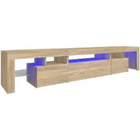 vidaXL TV-kast met LED-verlichting, Sonoma-eikenhout, 215x36,5x40 cm