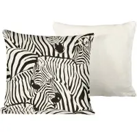 De Witte Lietaer Sierkussenhoes Zebra Eggshell 40 x 40 cm (Set van 2)