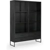 Giga Meubel Vitrinekast Marijn Zwart 150cm