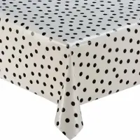 MixMamas Mexicaans Tafelzeil Wit met Zwarte Stippen - 120 x 220 cm