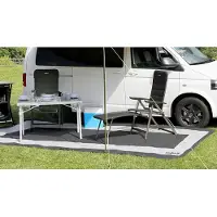 Brunner Balmat Tenttapijt - 250 x 700cm - Zwart/Grijs - Tenttapijt caravan - Gronddoek Tent - Voortenttapijt - Kampeertapijt