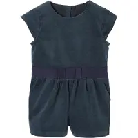 Vertbaudet Gladde fluwelen babyjumpsuit smaragdgroen