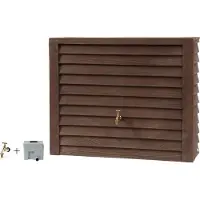 Graf regenton Woody 350 L Darkwood-met messing kraantje -met vulautomaat voor rechthoekige regenpijp