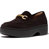 Original Brands F-luma chunky-snaffle suede demi-wedge loafers