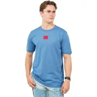 HUGO BOSS Shirt 'Diragolino212' blauw denim / rood / zwart