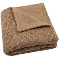 Jollein Deken Wieg 75x100 Check Knit Teddy Fleece Biscuit