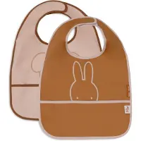Jollein x Nijntje - Baby Slab Waterproof - Slabbetjes - Miffy Peekaboo Wild Rose - 2 Stuks
