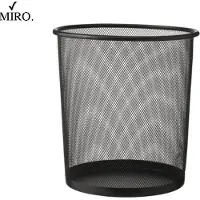 MIRO. MIRO Prullenbak Papiermand Kantoor Papierbak Mesh Metaal Onbedekt Rond Bureau Zwart 16L