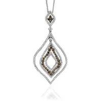 Orphelia Silver 925 Zh-7043 Pendant With Chain White;Brown Zirconium