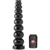 HardToys Anaal Dildo met Ribbels Zwart