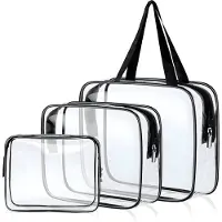 Somstyle Toilettassen Set Geschikt Voor Toiletartikelen - 3 Stuks - Toilettas voor Dames & Heren - Doorzichtig