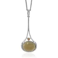 Orphelia Silver 925 Zh-7046 Pendant + Chain Syn. Smoky Topaz Zirconium
