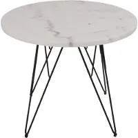 Express Marmer bijzettafel wit buiten Ø55cm