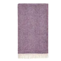 Bronte by moon Plaid Visgraat Paars Lavendel - Shetland Lamswol - 140x185 - Scotland