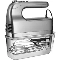 KitchenMonster Handmixer - Mixer met 9 Snelheden en Timer - 2 Kloppers & 2 Deeghaken & Garde & Opbergbak