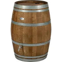 Barrelatelier Houten Regenton 300l., incl. vulgat regenpijp in deksel, chromen logo en kraan, donker geolied / Eikenhouten Regenton