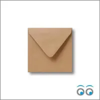 Kadoonline Luxe Kraft Enveloppen - 14x14 cm - Kraft - 100 Stuks - 110 Grams - Vierkante Enveloppen