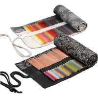 Somstyle Roletui Set - 2 Stuks - Voor 36 Potloden of Stiften - Pennen Etui voor Jongens & Meisjes - Tree & Leaf Design