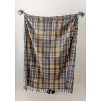 Tbco Wollen Plaid XL - Buchanan Natural Tartan (145x190cm) - Deken (Sprei) met Franjes - Gerecycled Wol
