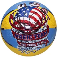 Hotsports Magic Team USA - Basketbal maat 7 - Rubber - Geel/blauw