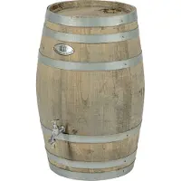 Barrelatelier Regenton nieuw "Grey" 50 l. incl. kraan en vulgat in de deksel / Houten Regenton / Grijs