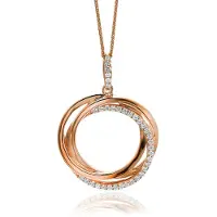 Orphelia Pendant + Chain Rose Circles Zirconium ZH-7024
