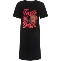 Temptation Dames Nachthemd - 100% Gekamde Katoen - Zwart - Maat 3XL