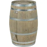 Barrelatelier Regenton nieuw "Grey" 150 l. incl. kraan en vulgat in de deksel / Houten Regenton / Grijs