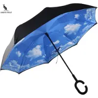 Ben´s Unieke binnenste-buiten storm paraplu.