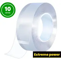 Pitt & co. Dubbelzijdig tape XL – Extra Sterk – Gekko tape – Nano Tape – Ophangen Zonder Boren – Herbruikbaar – Transparant – Plakband – Montage tape – 10 meter